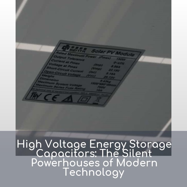 High Voltage Energy Storage Capacitors: The Silent Powerhouses of Modern Technology